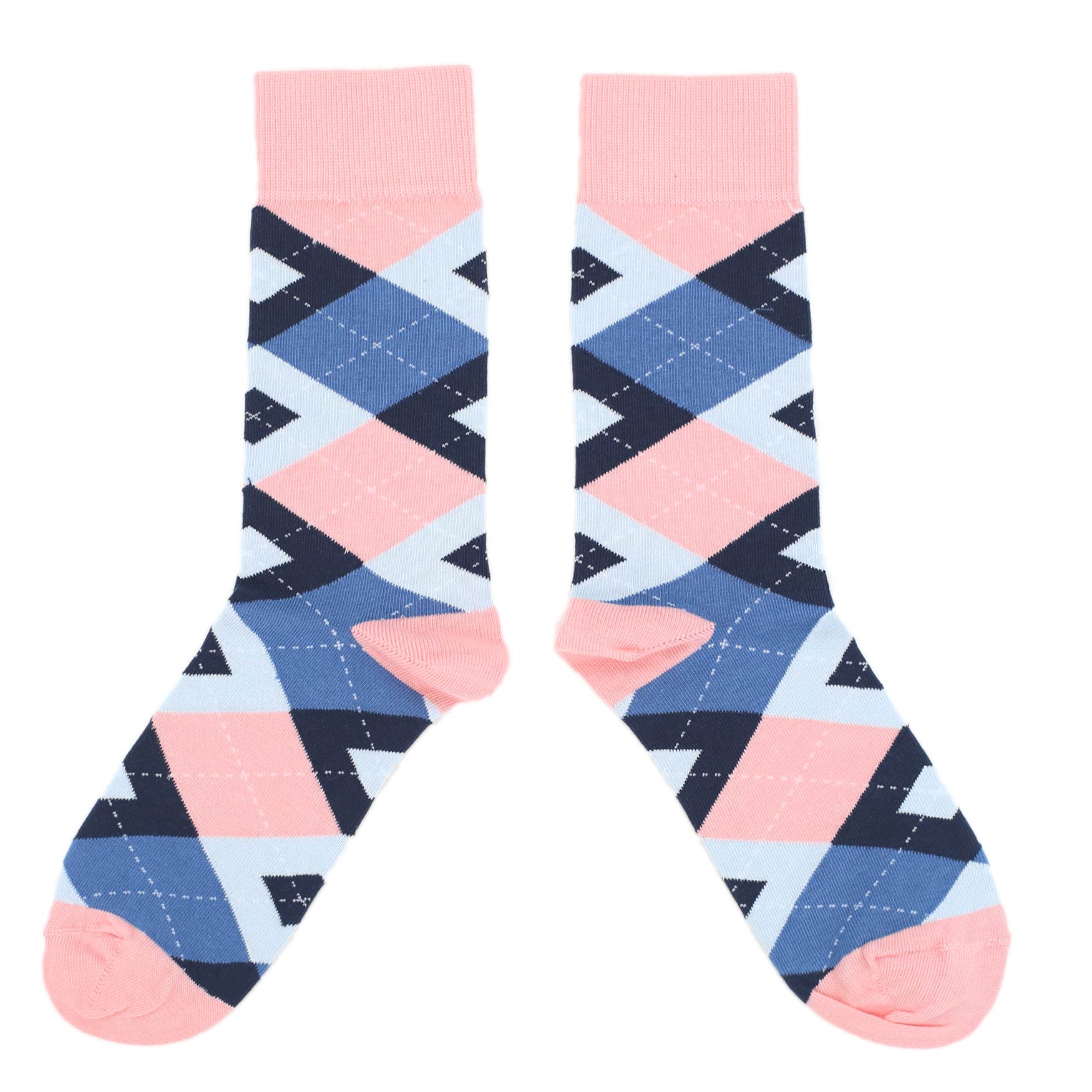 Pink-Blue-Argyle-Mens-Dress-Socks-Statement-Sockwear-overhead