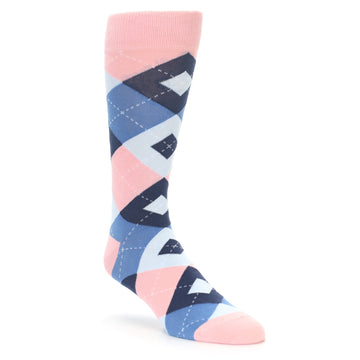 Pink and Navy Wedding Groomsmen Socks