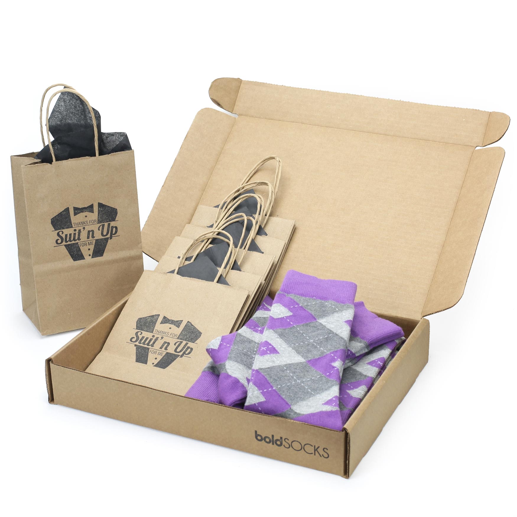 Wisteria Purple Argyle Socks in Customizable Wedding Groomsmen Kit
