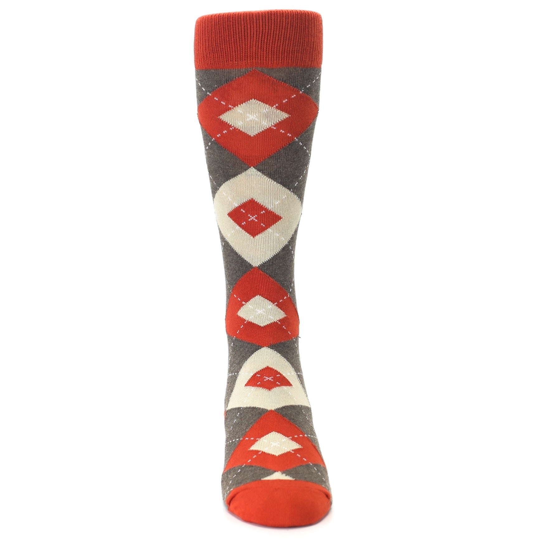 Rust Heathered Brown Argyle Men's Dress Socks Rust Heathered Brown Argyle Men's Dress Socks