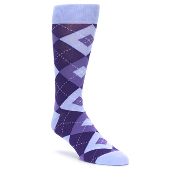 Lavender Regency Purple Argyle Groomsmen Men’s Dress Socks