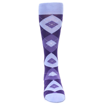 Lavender Regency Purple Argyle Groomsmen Men’s Dress Socks