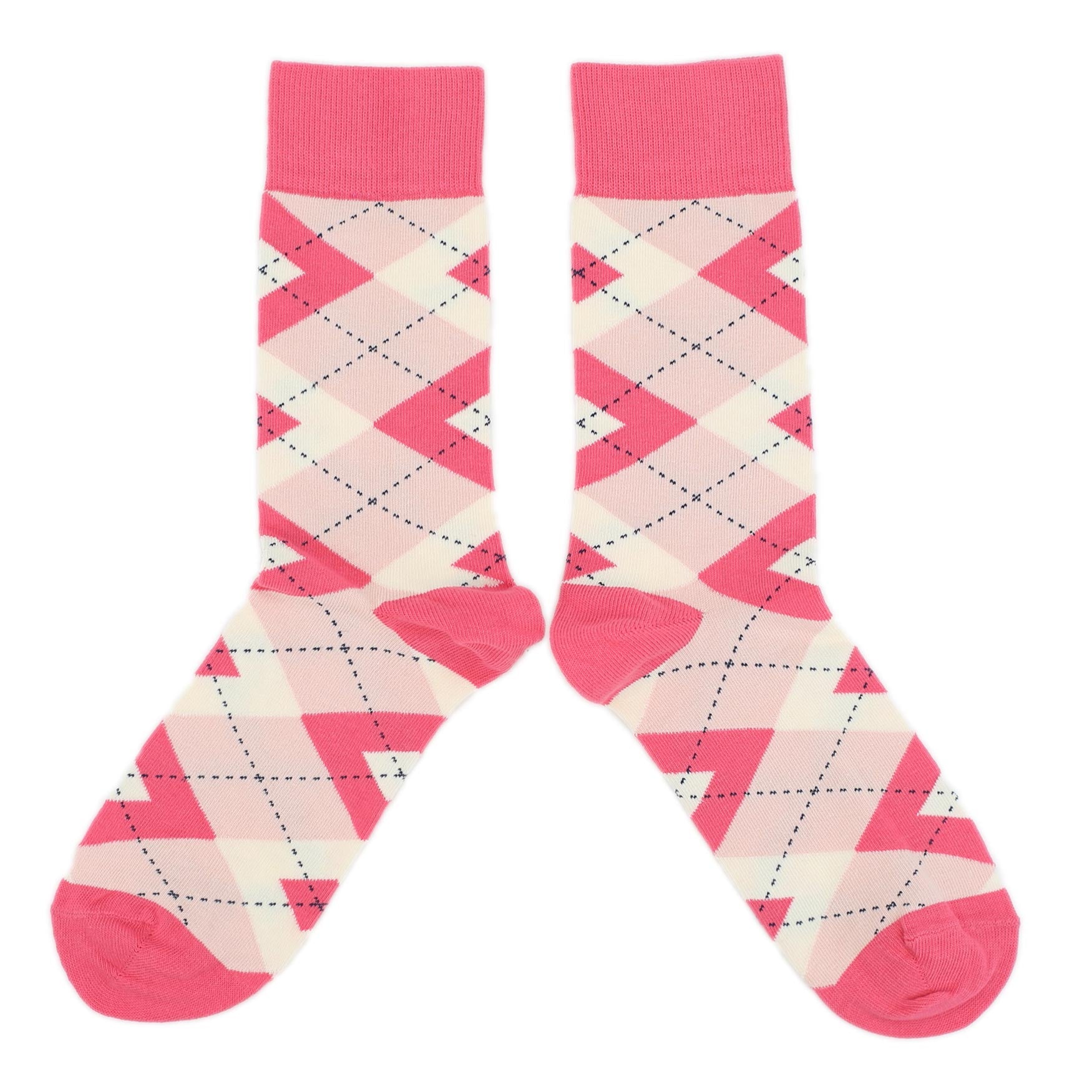 Guava-Bellini-Pink-Argyle-Mens-Dress-Socks-Statement-Sockwear-overhead