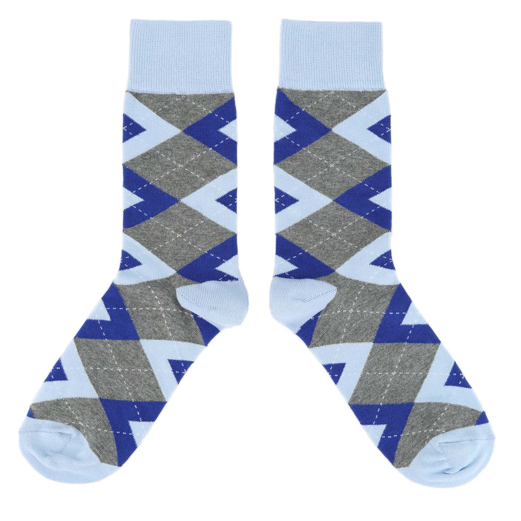 Ice-Blue-Cobalt-Grey-Argyle-Mens-Dress-Socks-Statement-Sockwear-overhead