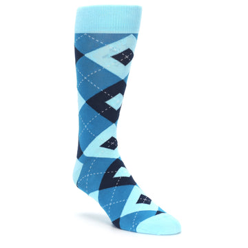 Pacific Teal Pool Navy Argyle Men’s Dress Socks