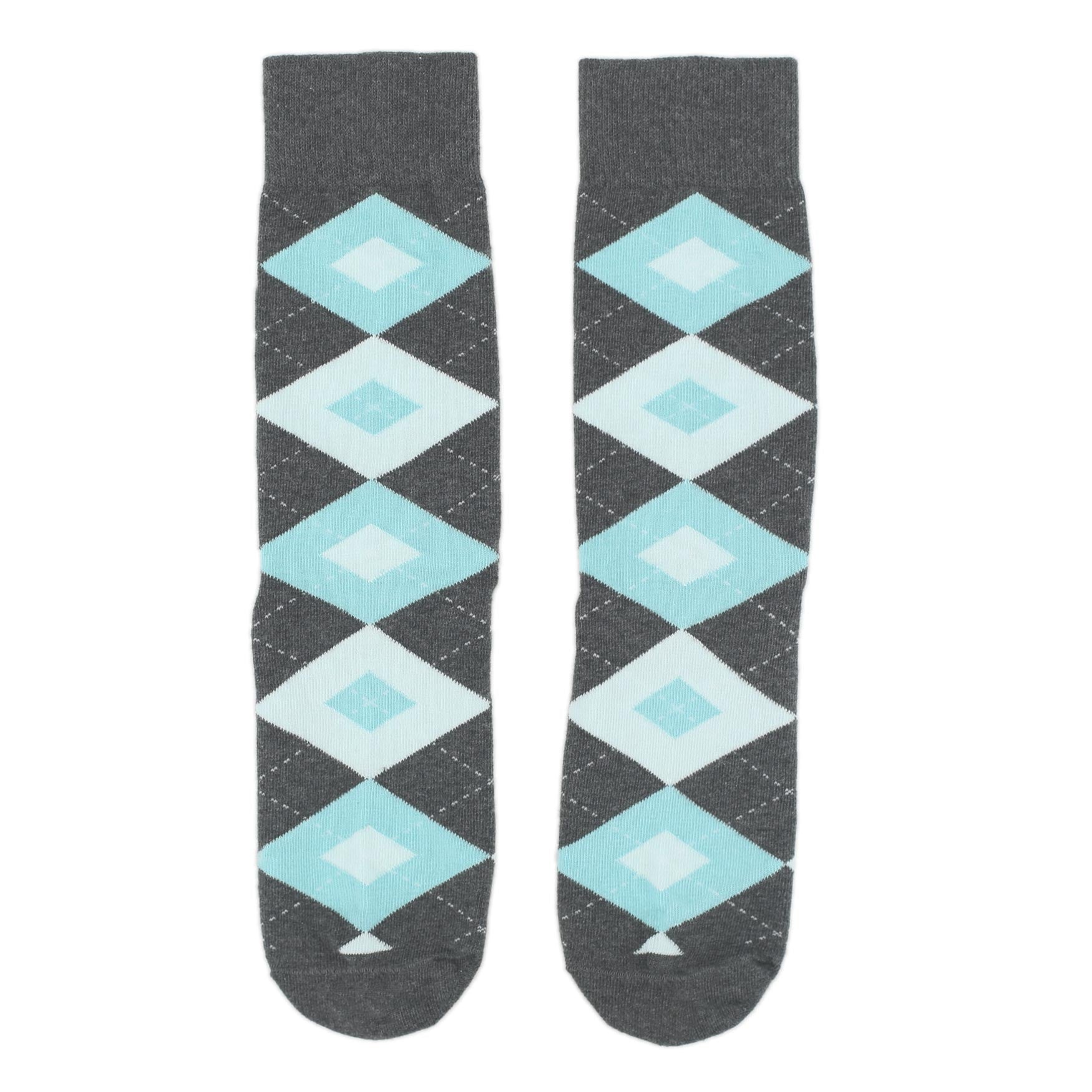 Pool-Blue-Grey-Argyle-Mens-Dress-Socks-Statement-Sockwear-overhead