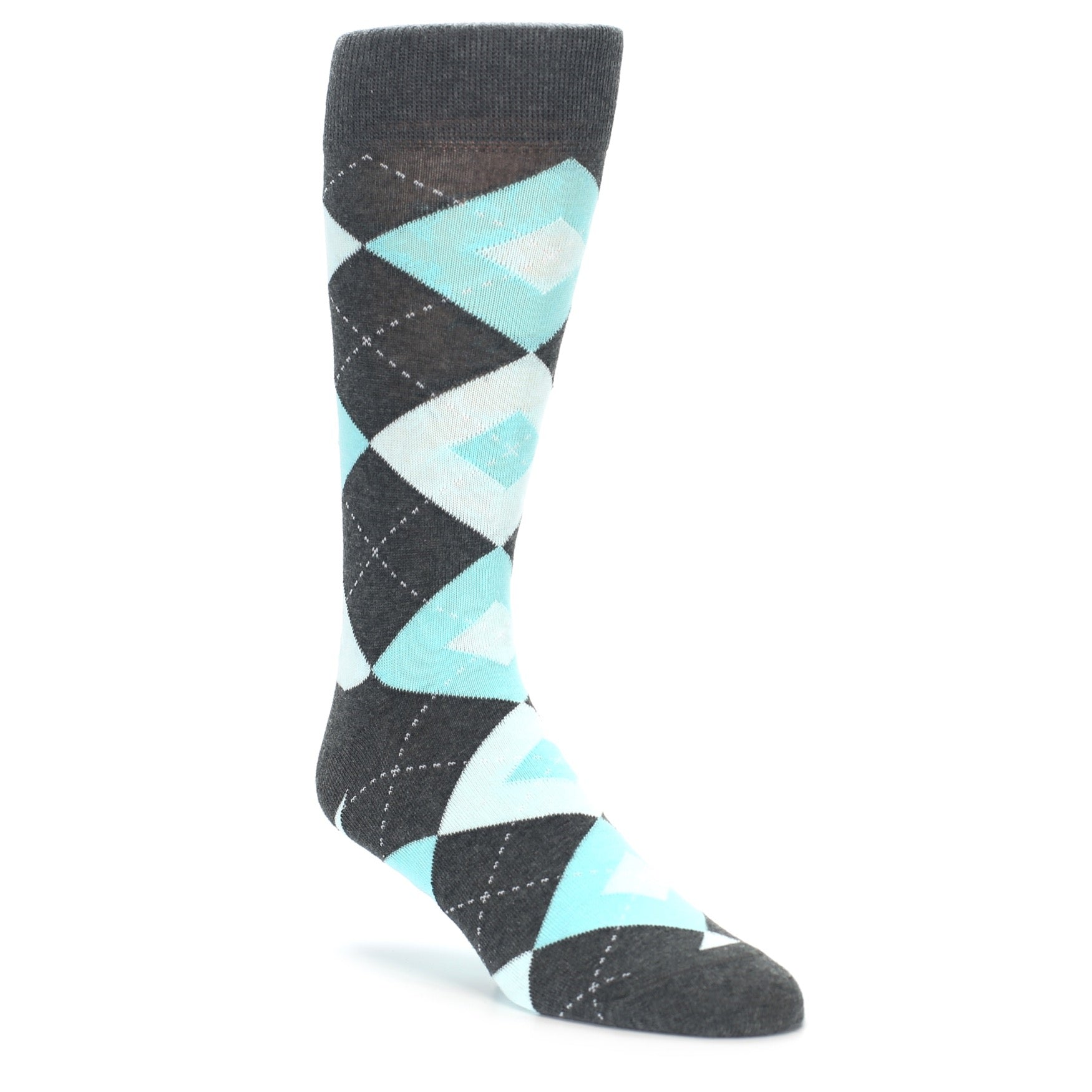 Pool Blue Argyle Wedding Socks for Groomsmen