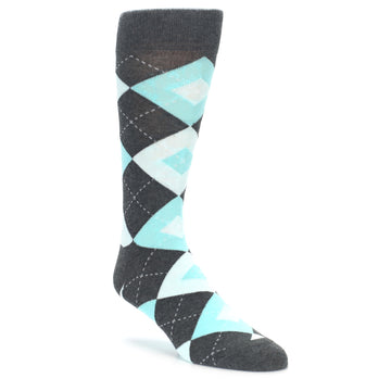 Pool Blue Argyle Wedding Socks for Groomsmen