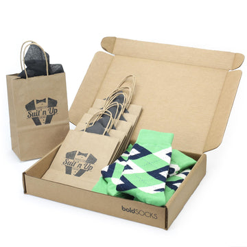 Clover Navy Argyle Socks in Customizable Groomsmen Wedding Gift Kit