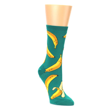 Emerald Green Banana Socks - Women's Novelty Socks