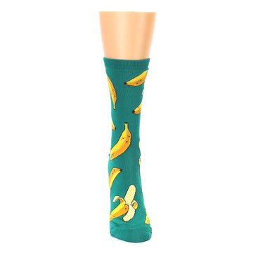 Emerald Green Banana Socks - Women's Novelty Socks