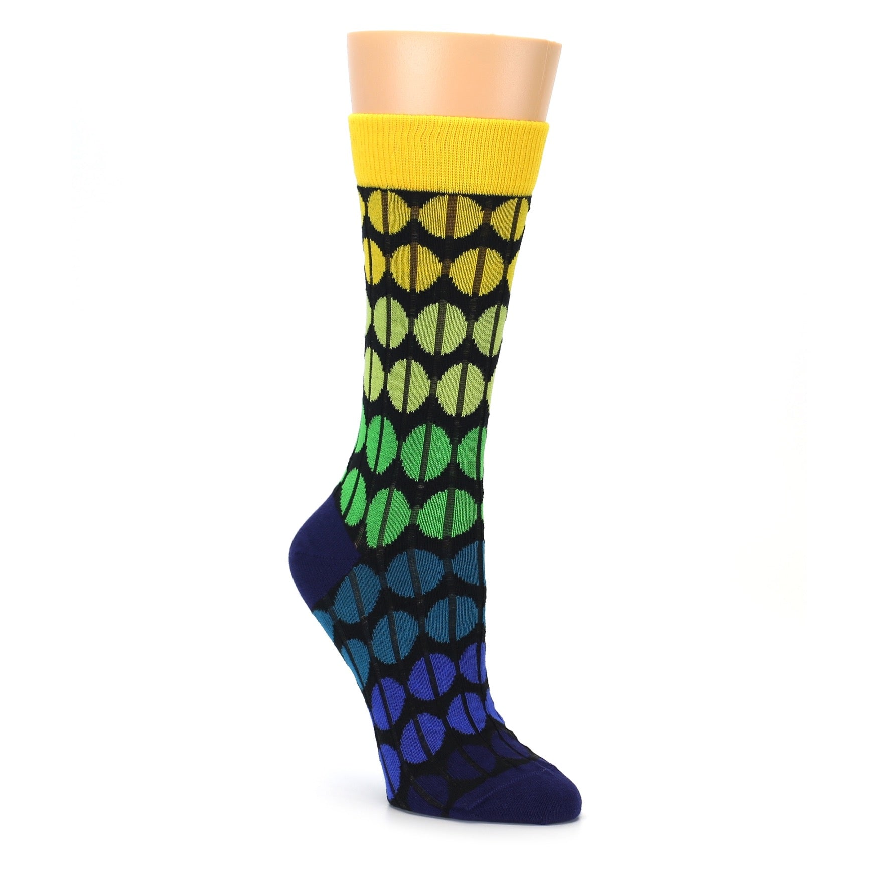 Yellow green blue women's dress socks by ballonet