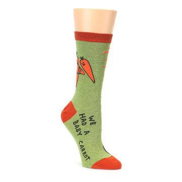 Green Orange Baby Carrot Socks - Women's Novelty Socks