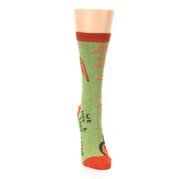 Green Orange Baby Carrot Socks - Women's Novelty Socks