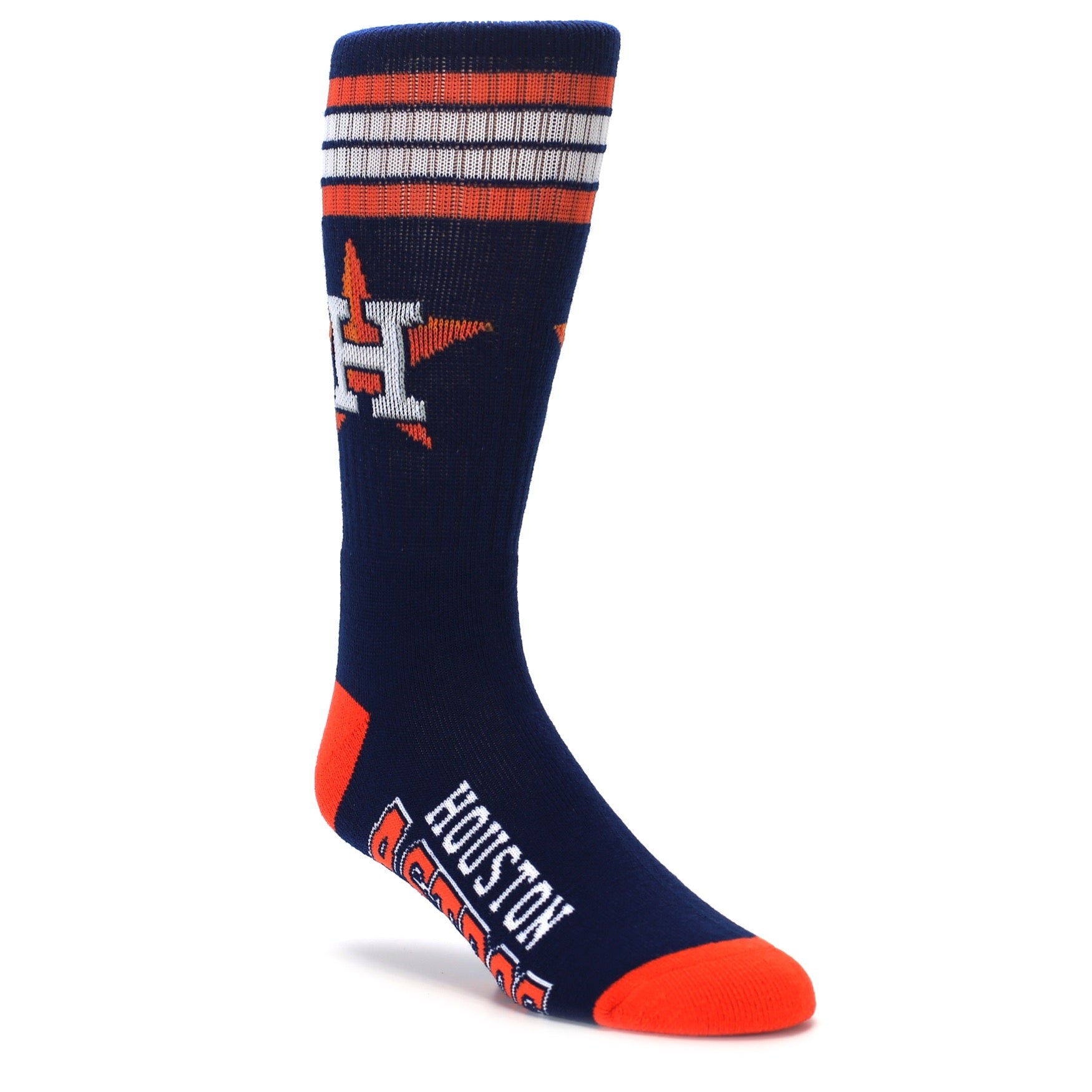 navy orange houston astros athletic crew socks by FBF