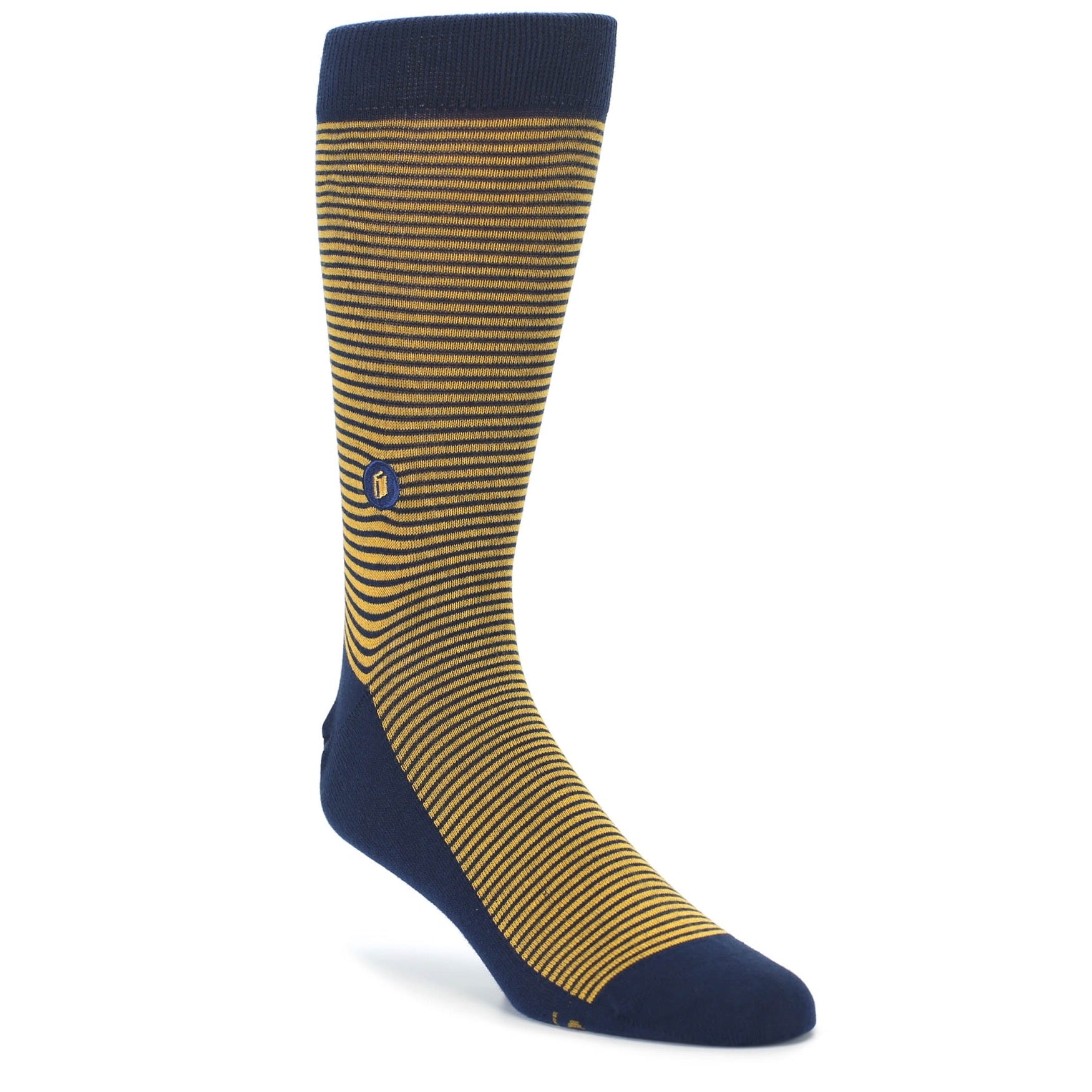 Blue Yellow Donates Books Mens Dress Socks Conscious Step