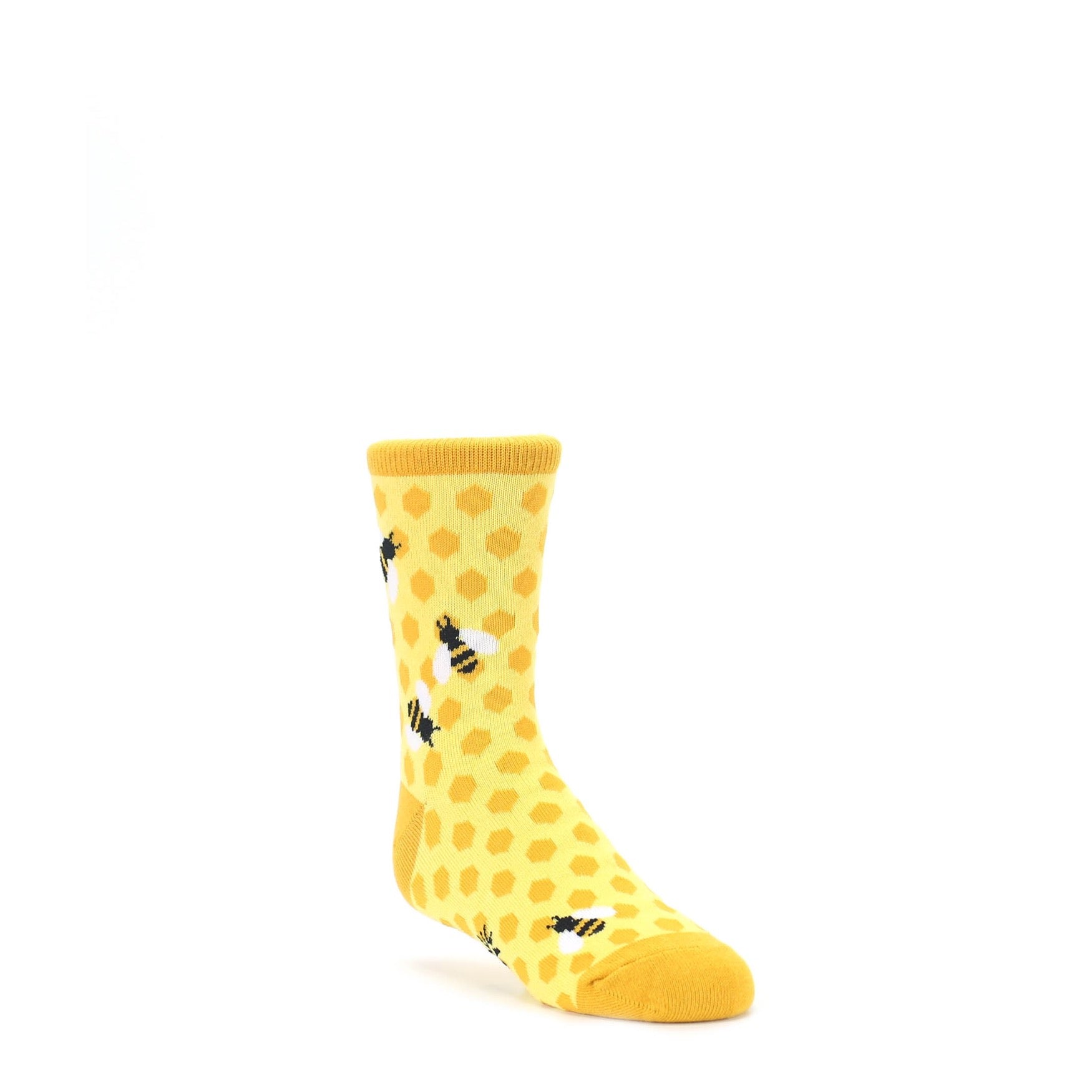 yellow orange child honeycomb bee socks