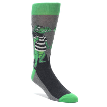 Crocodile Bank Robber Socks by Statement Sockwear