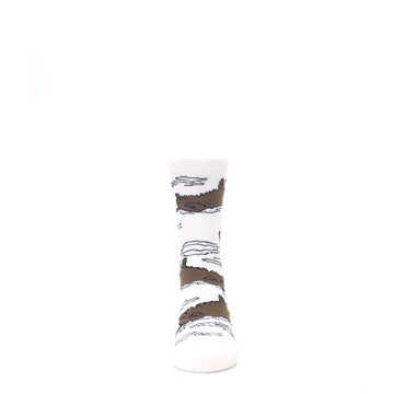 White Brown Otters Socks - Kid's Novelty Socks