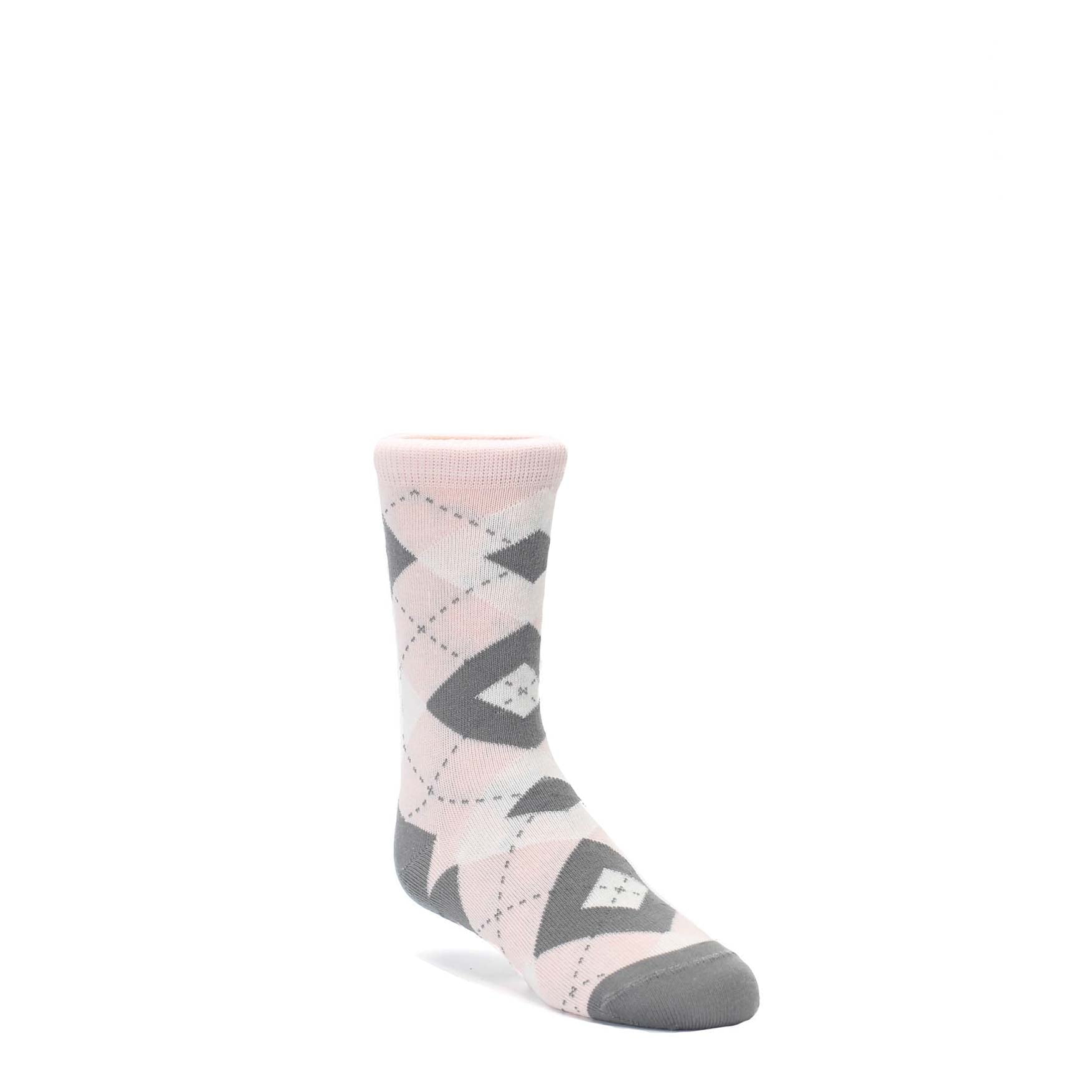 Petal Pink Gray Junior Groomsmen Wedding Socks