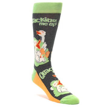 Green Ducks Quacking Me Up Men's Dress Socks