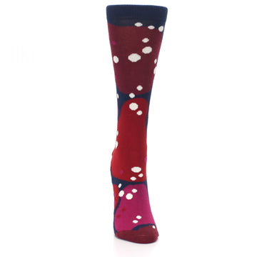 Navy Maroon Red Lava Women's Dress Socks