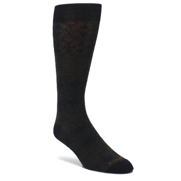 Chestnut Black Agano Diamond Wool Socks - Men's Casual Socks