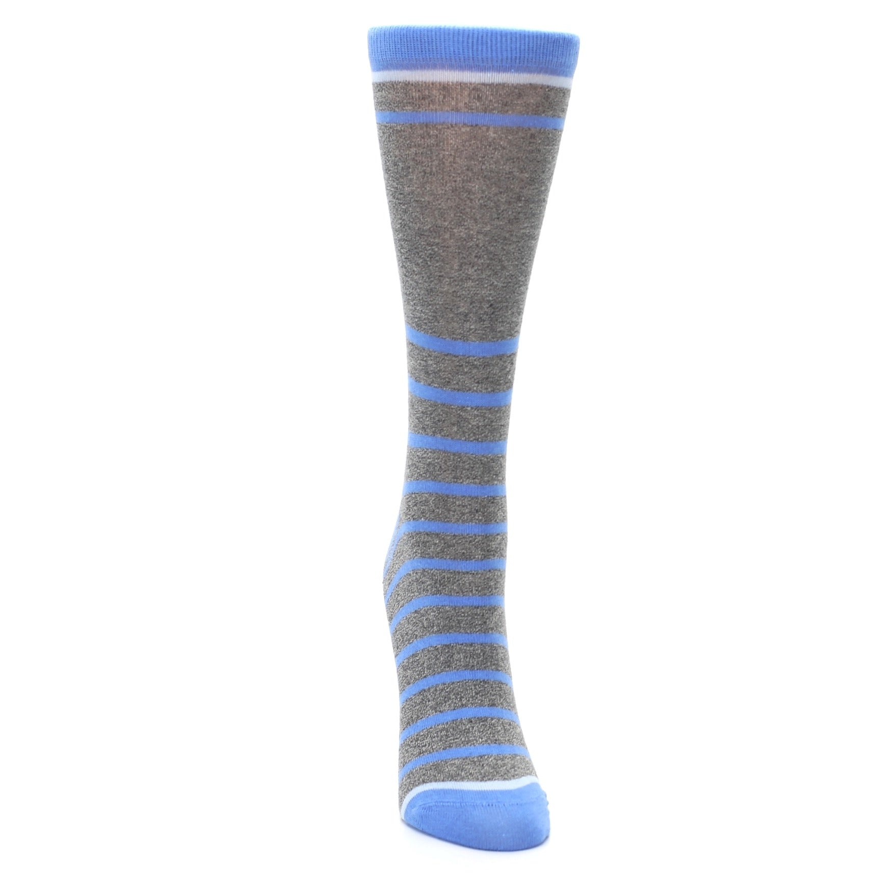 wool dress socks women Gray Blue Heathered Stripe Women's Dress Socks