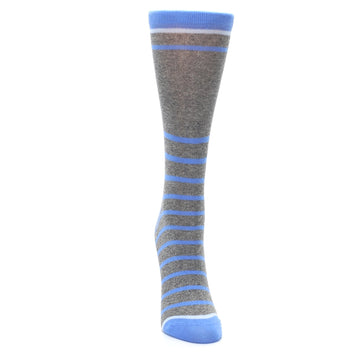 Gray Blue Heathered Stripe Women's Dress Socks