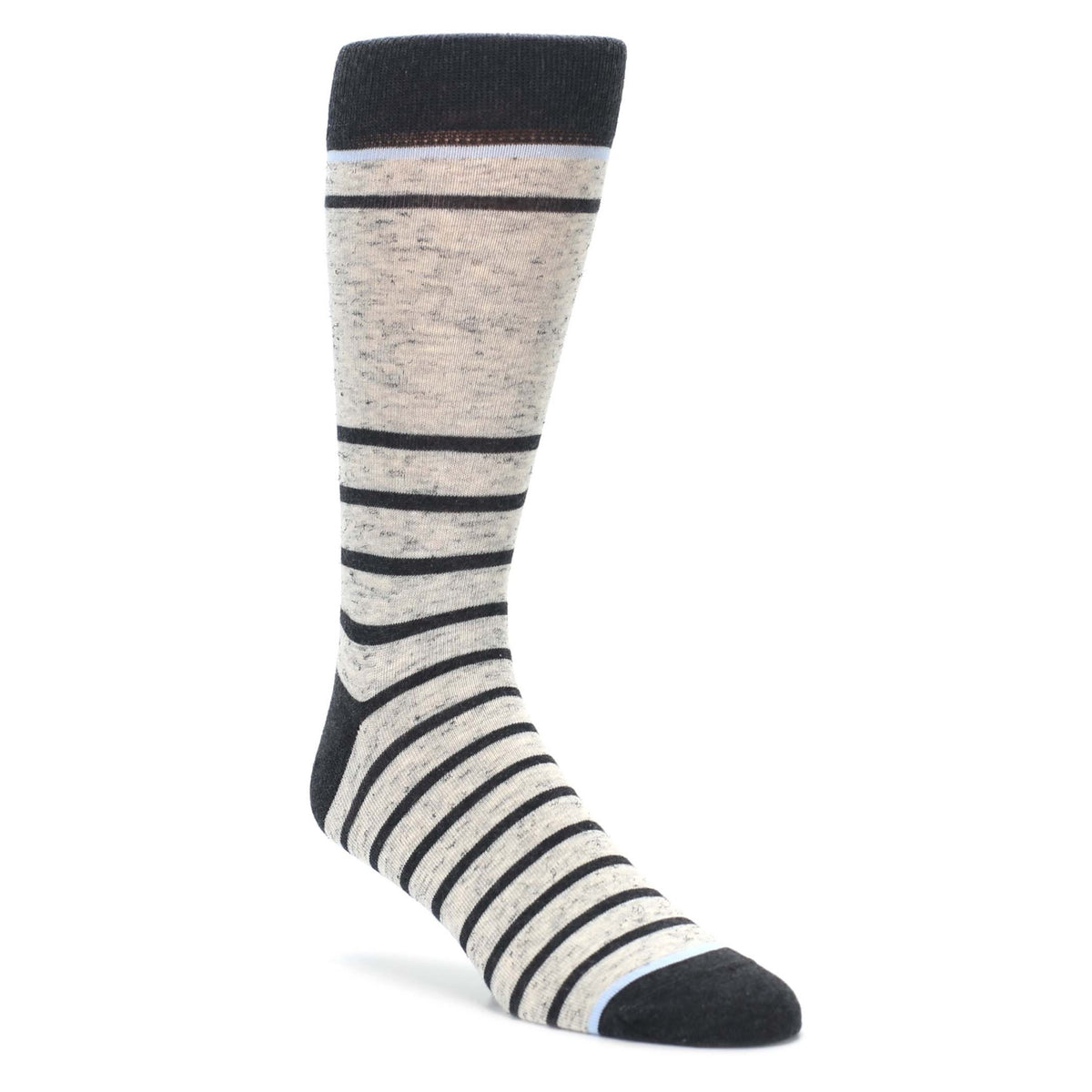 mens grey dress socks Light Gray Heathered Stripe Men's Daughter Matching Outfits Christmas #Open Back Socks in Cotton With Calf Width:13.8 in