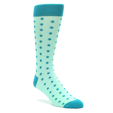 Mint Jade Polka Dot Groomsmen Wedding Men’s Dress Socks