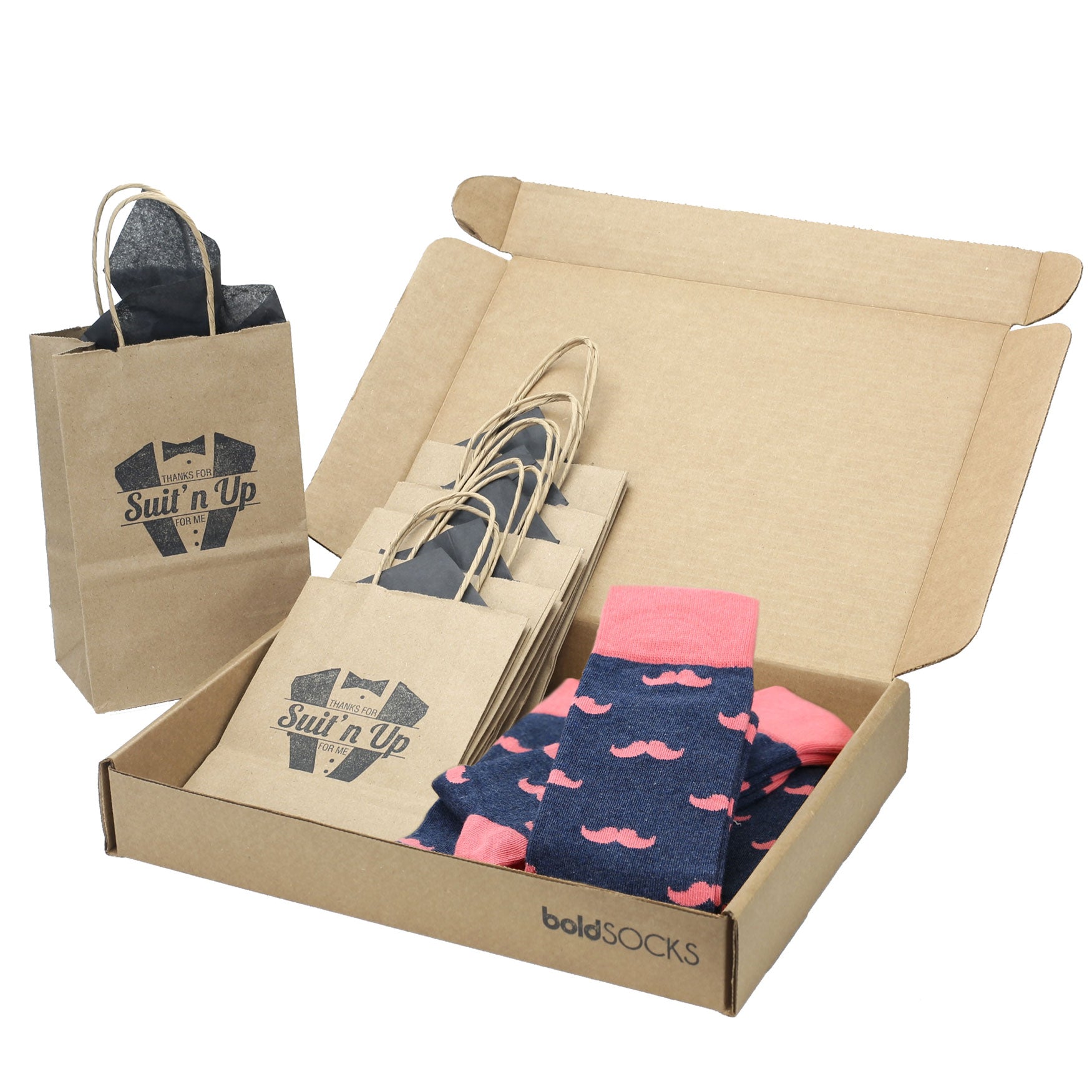 Coral-Navy-Mustache-Men’s-Dress-Socks-Statement-Sockwear