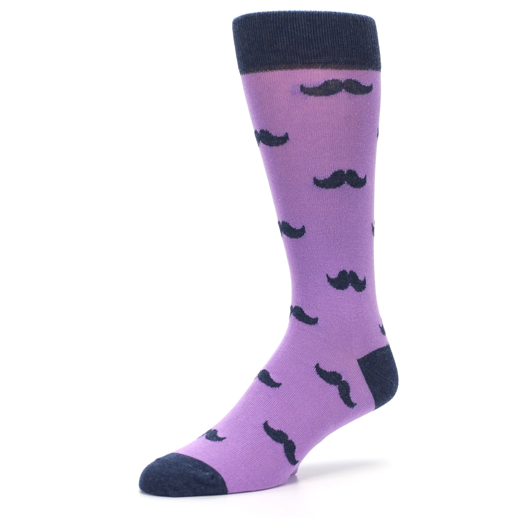Wisteria Purple Navy Mustache Groomsmen Wedding Mens Dress Socks Wisteria Purple Navy Mustache Groomsmen Wedding Mens Dress Socks