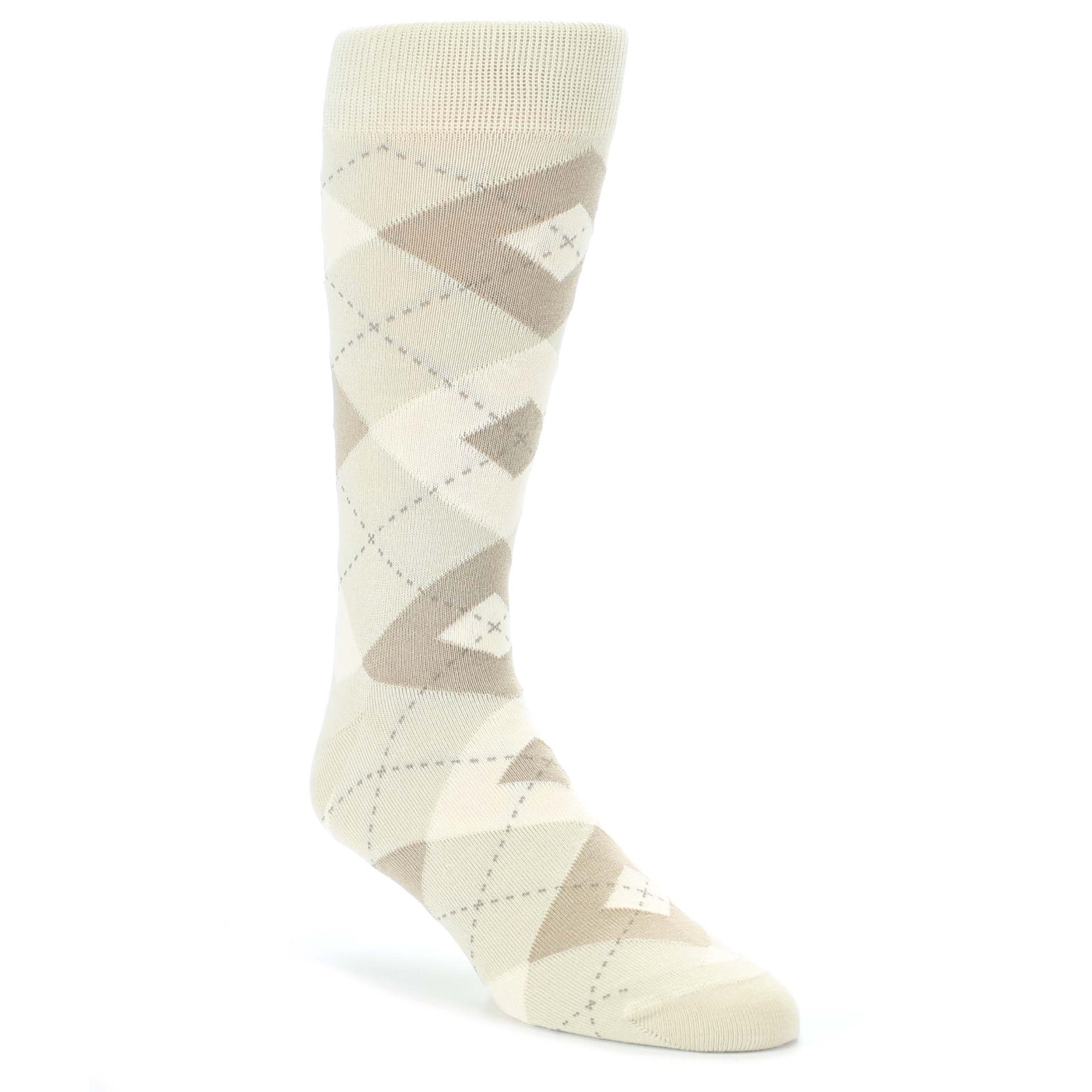 Champagne Groomsmen Wedding Argyle Socks