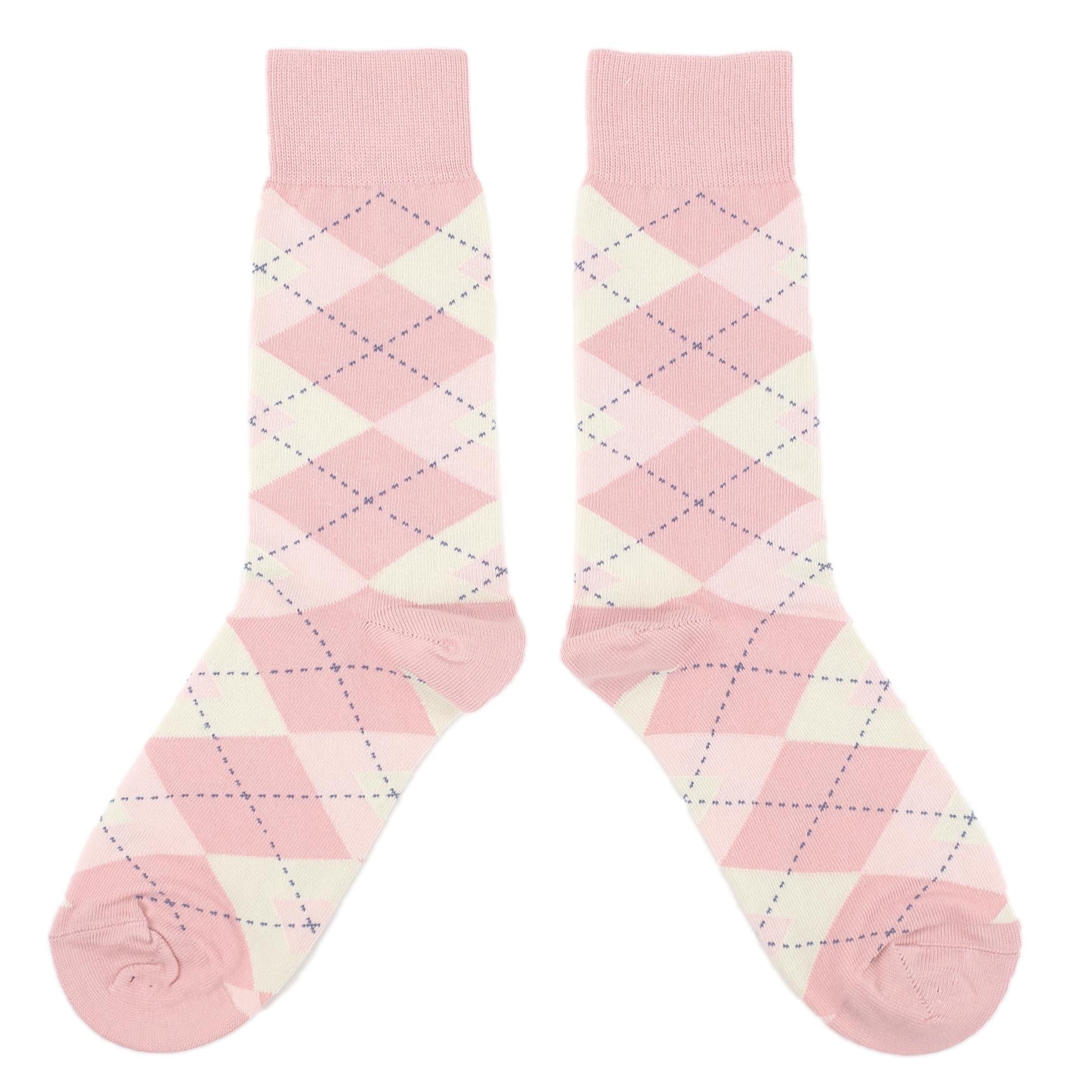 Blush-Bellini-Ballet-Pink-Argyle-Mens-Dress-Socks-Statement-Sockwear-overhead