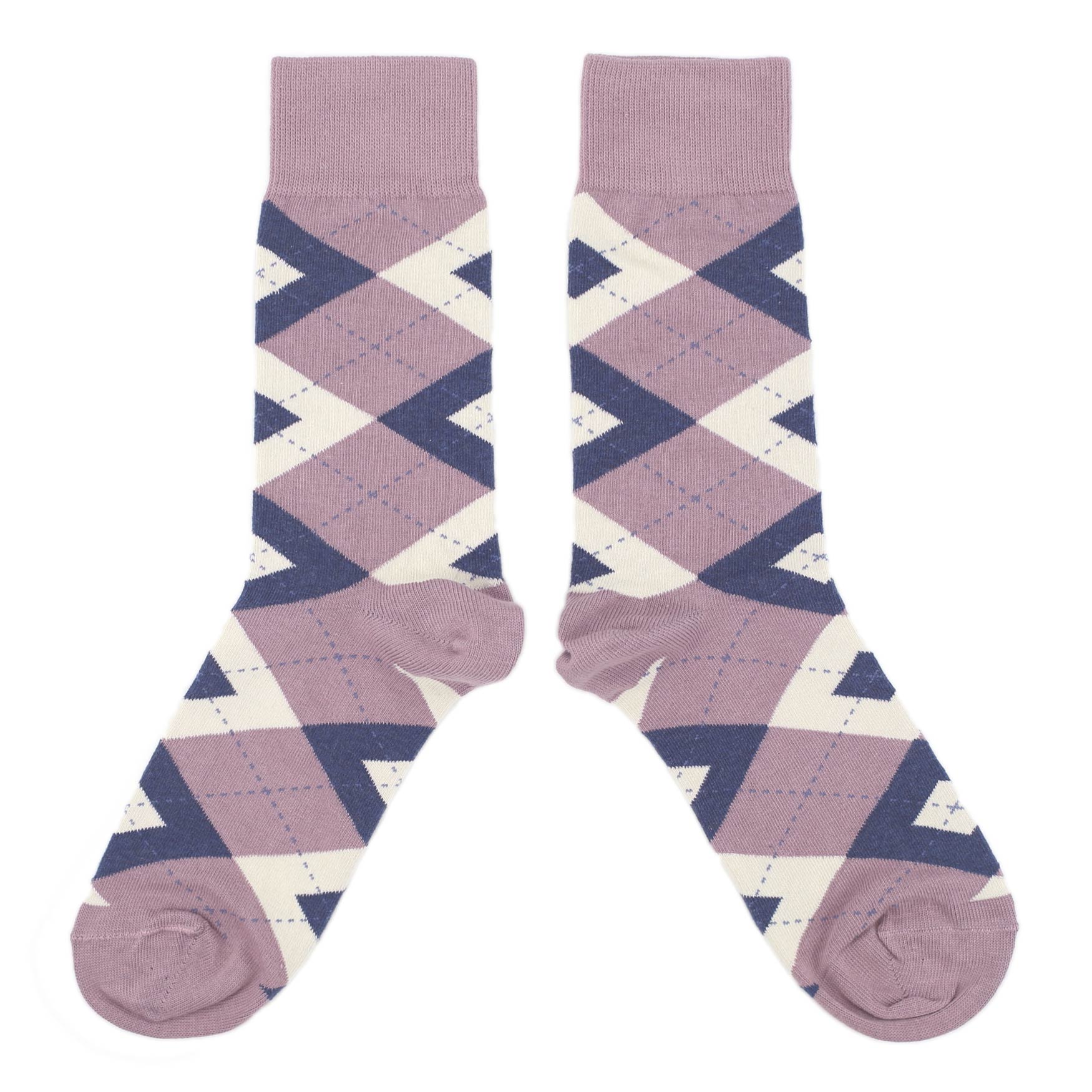 Desert-Rose-Navy-Argyle-Mens-Dress-Socks-Statement-Sockwear-overhead
