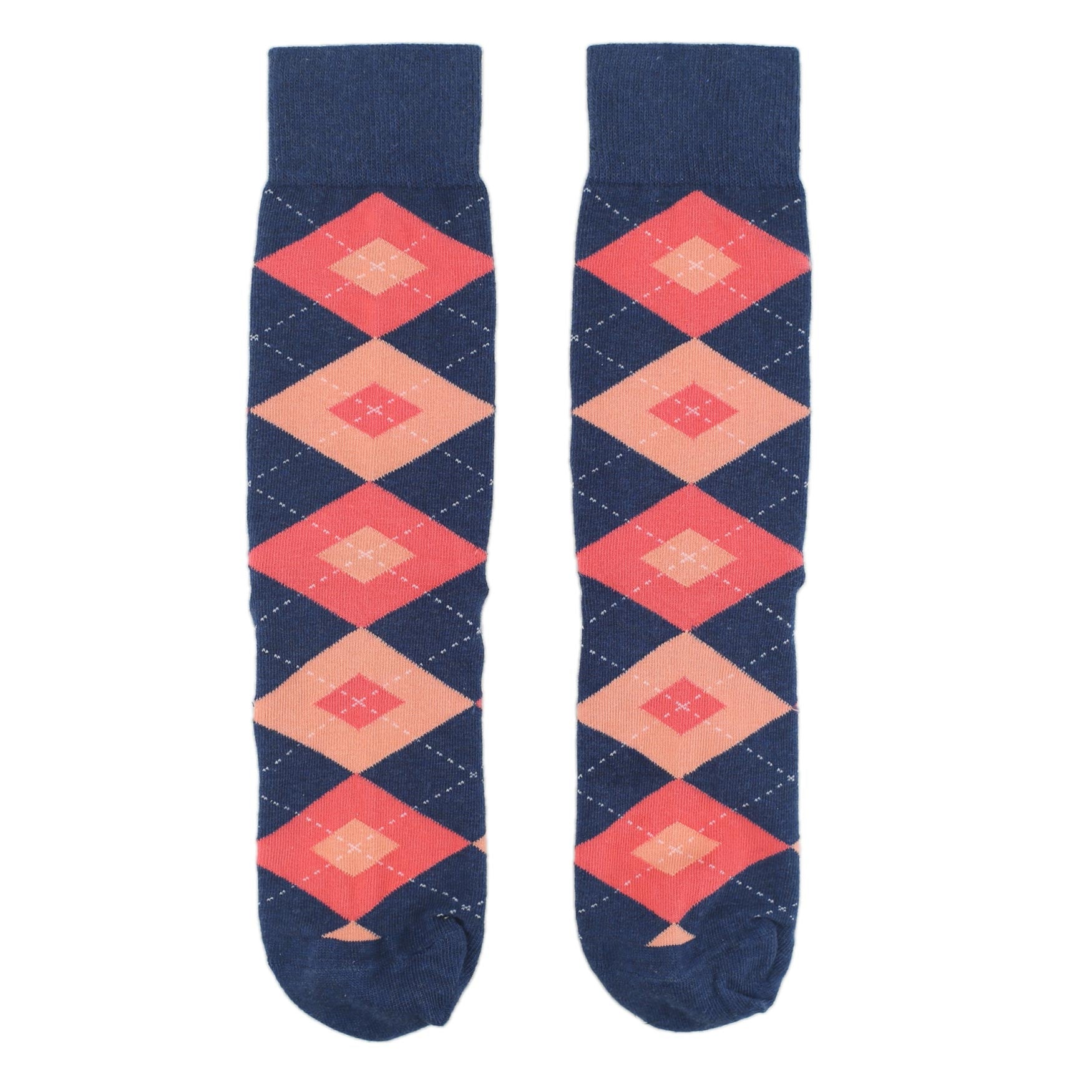 Sunset-Navy-Argyle-Mens-Dress-Socks-Statement-Sockwear-overhead