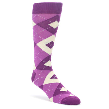 Raspberry Argyle Men's Dress Socks