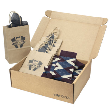 Customizable Groomsmen Gift Set Bordeaux Champagne Navy Argyle Men’s Dress Socks