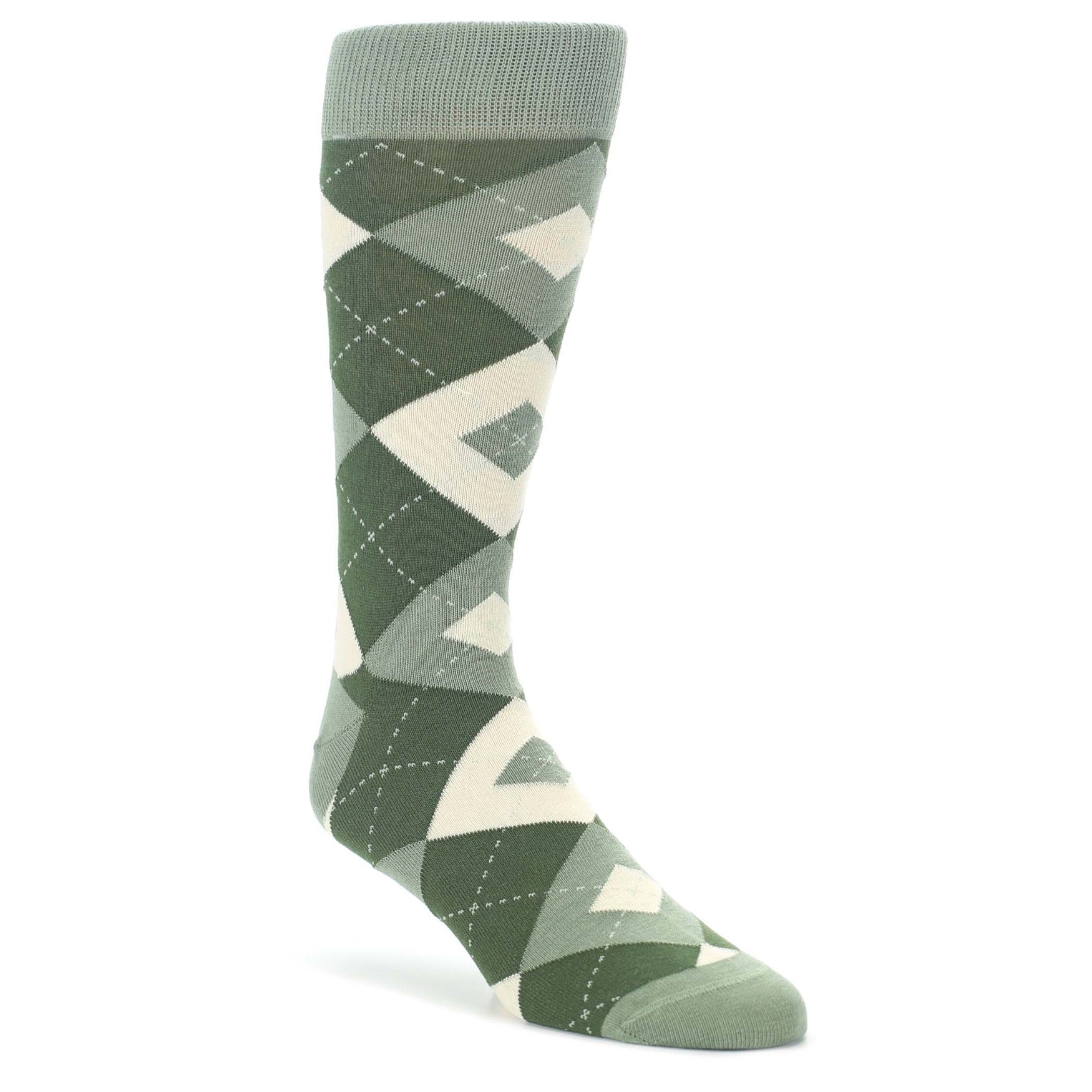 Statement Sockwear Olive Green Argyle Socks - Men's Dress Socks