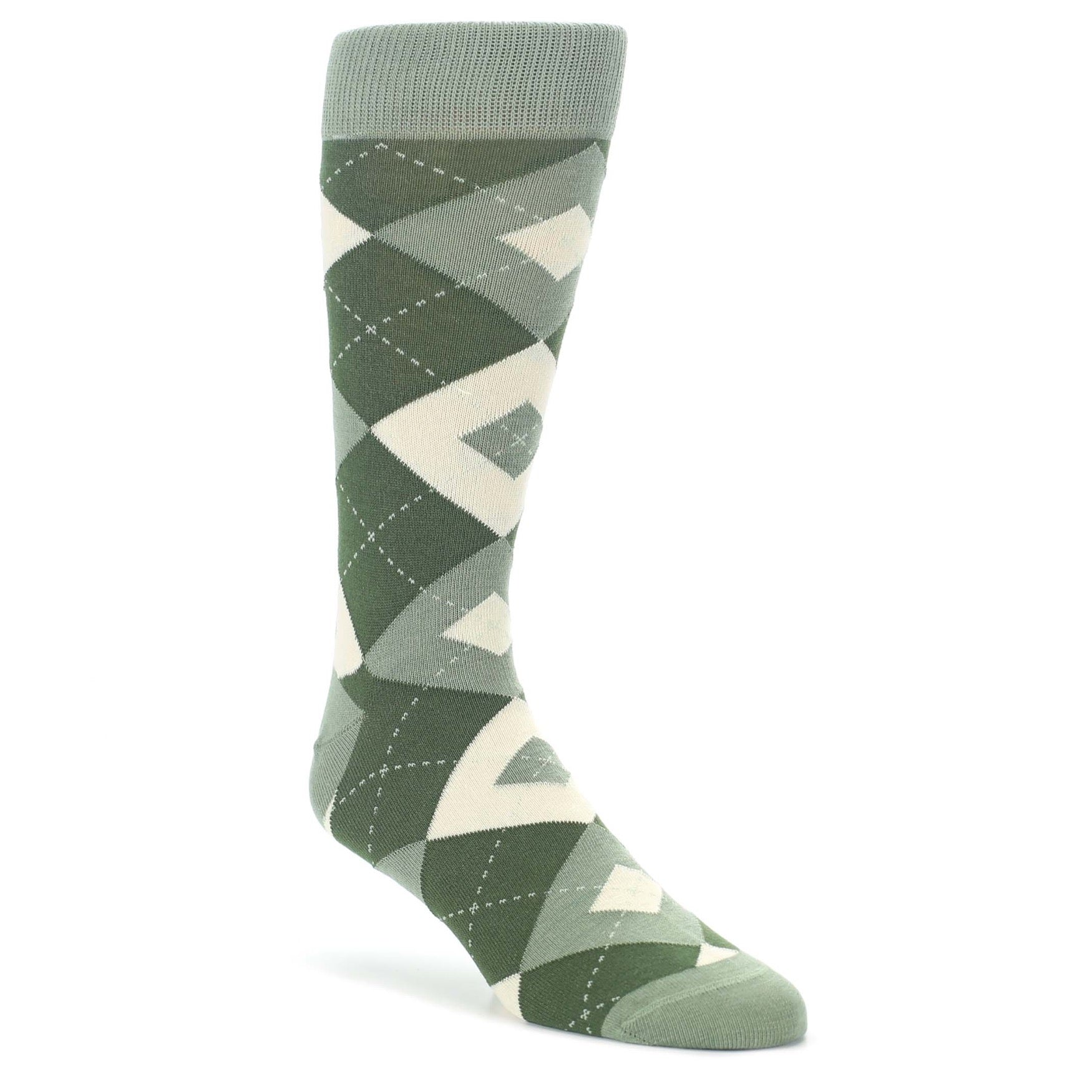 Olive-Green-Argyle-Mens-Dress-Socks-Statement-Sockwear