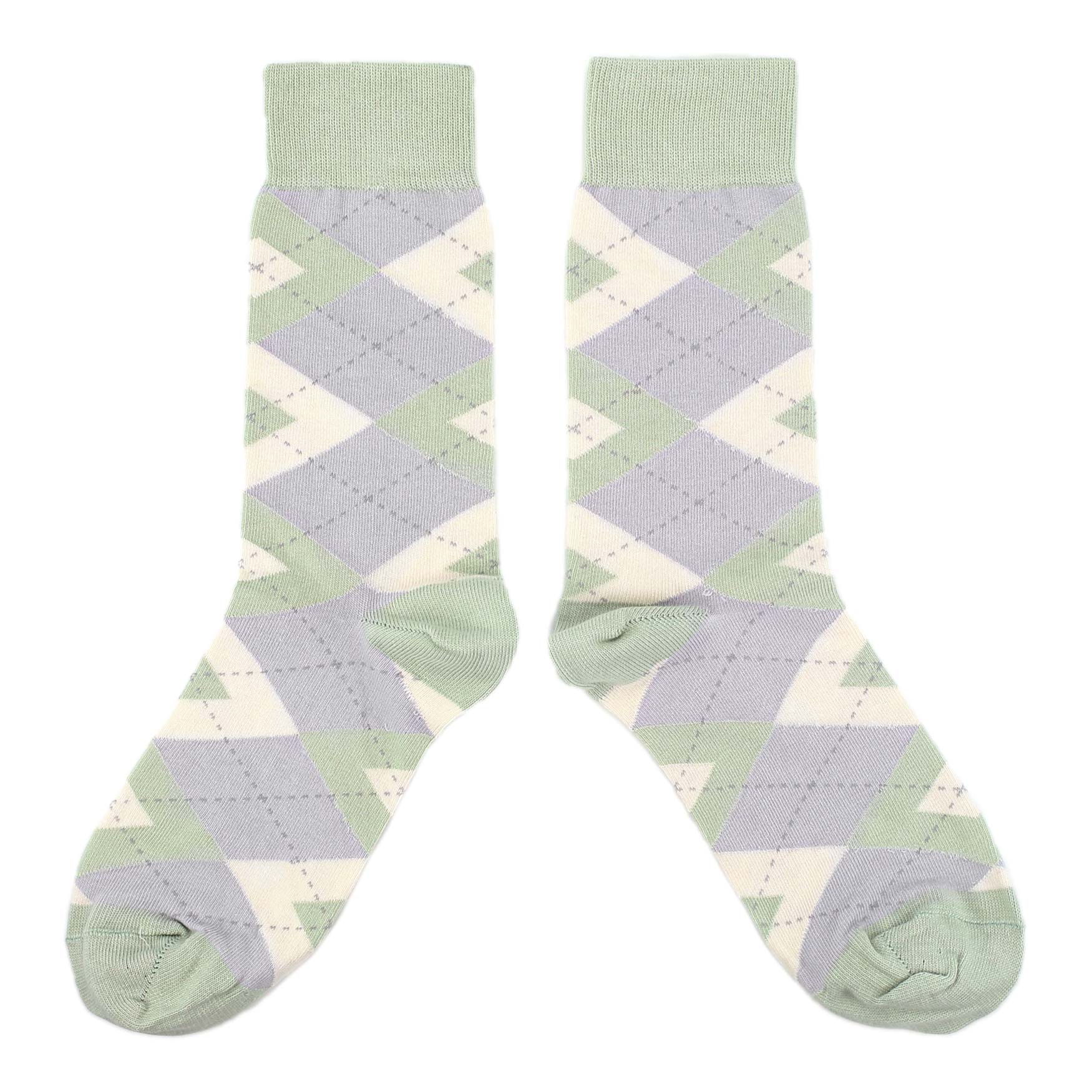 Sage-Meadow-Gray-Argyle-Mens-Dress-Socks-Statement-Sockwear-overhead