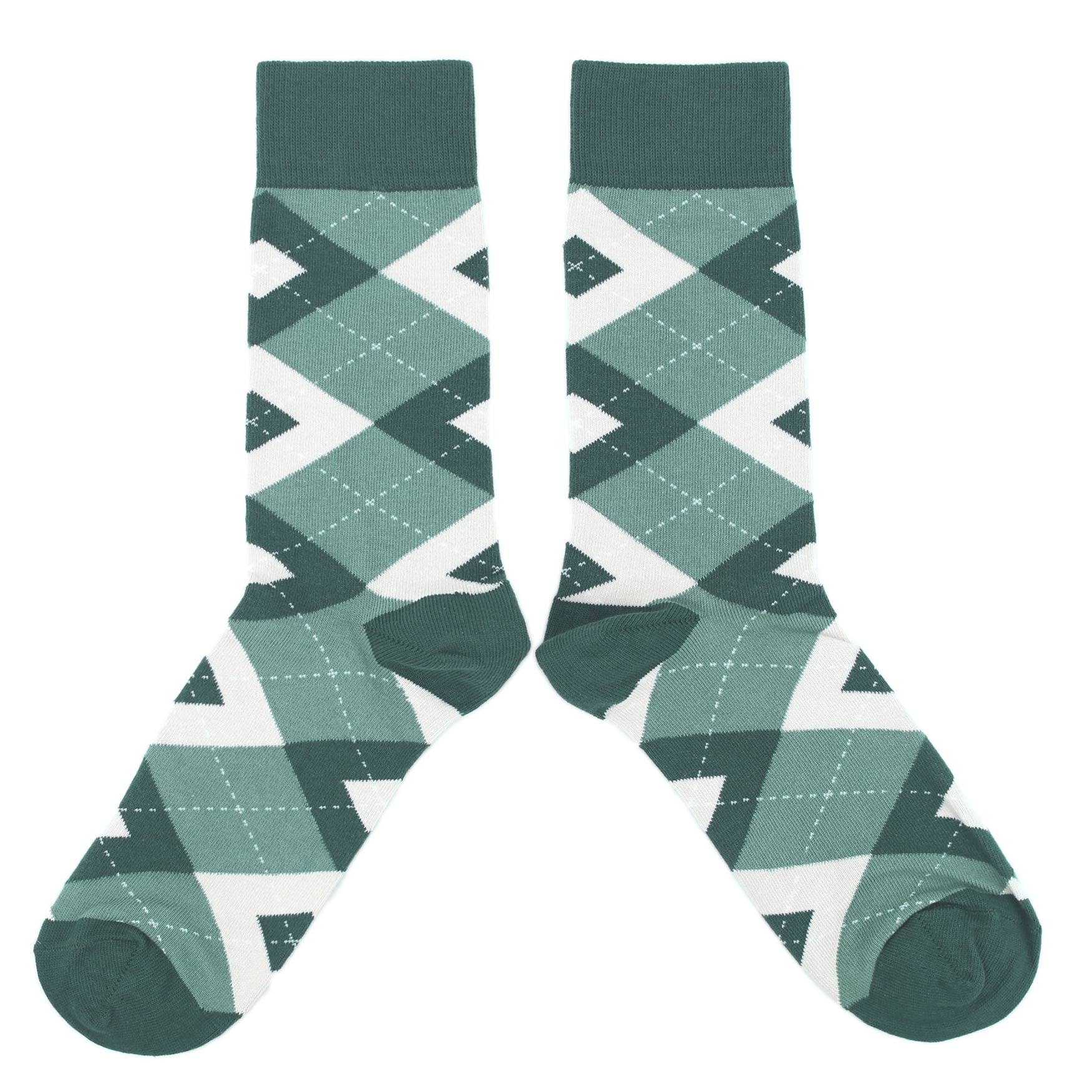 Emerald-Green-Argyle-Mens-Dress-Socks-Statement-Sockwear-overhead