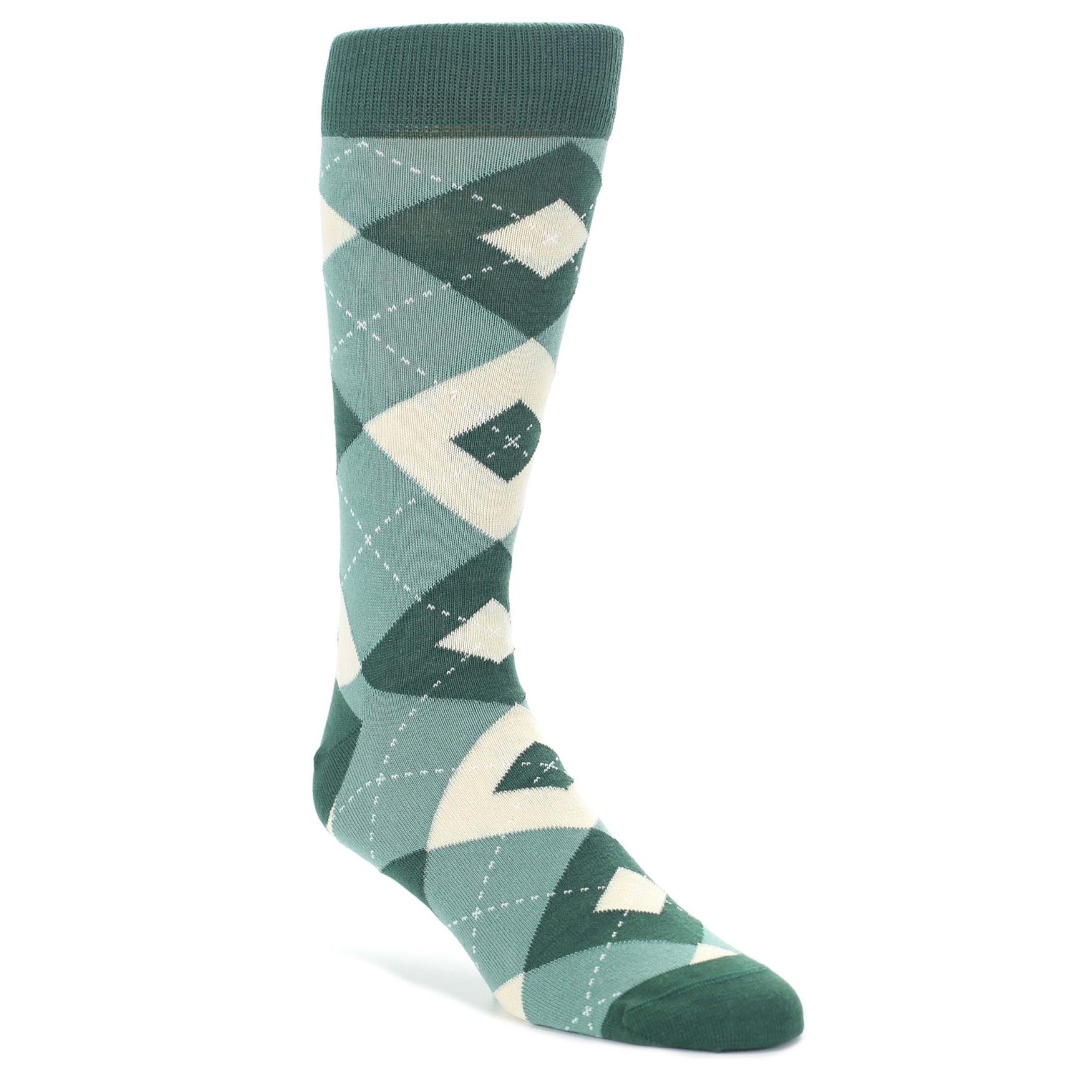 Emerald-Green-Argyle-Mens-Dress-Socks-Statement-Sockwear