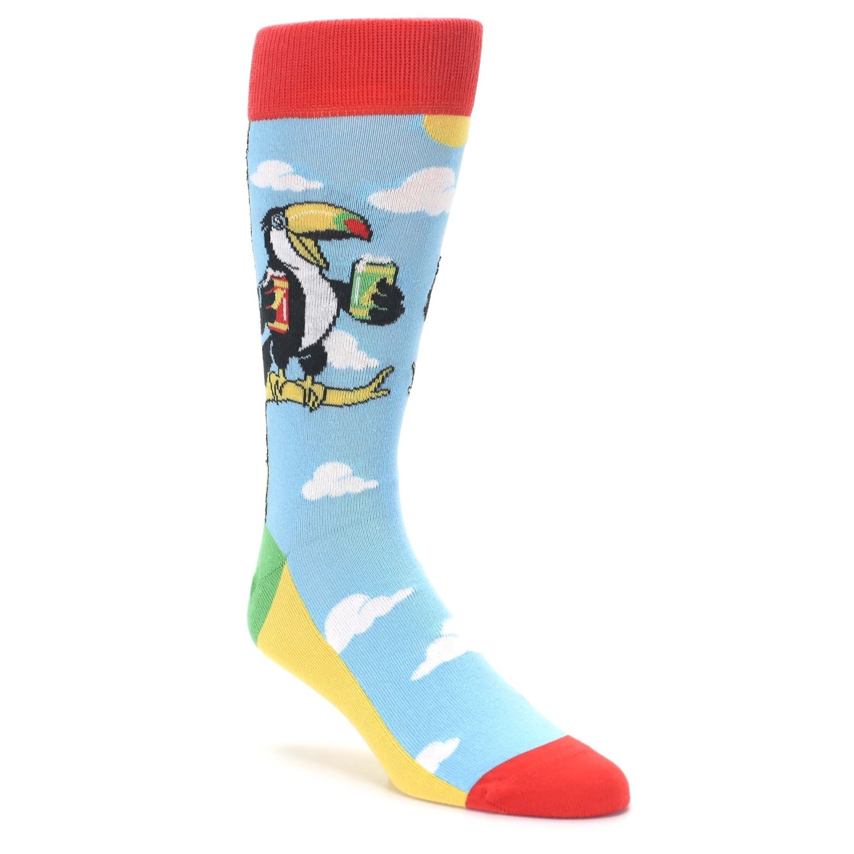 Two-Can Toucan Drinking Bird Socks for Men by Statement Sockwear