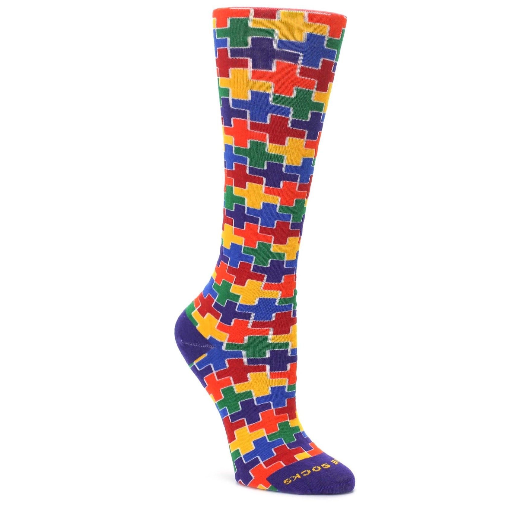 Multicolor-Rainbow-Plus-Womens-Crew-Socks-Pride-Socks