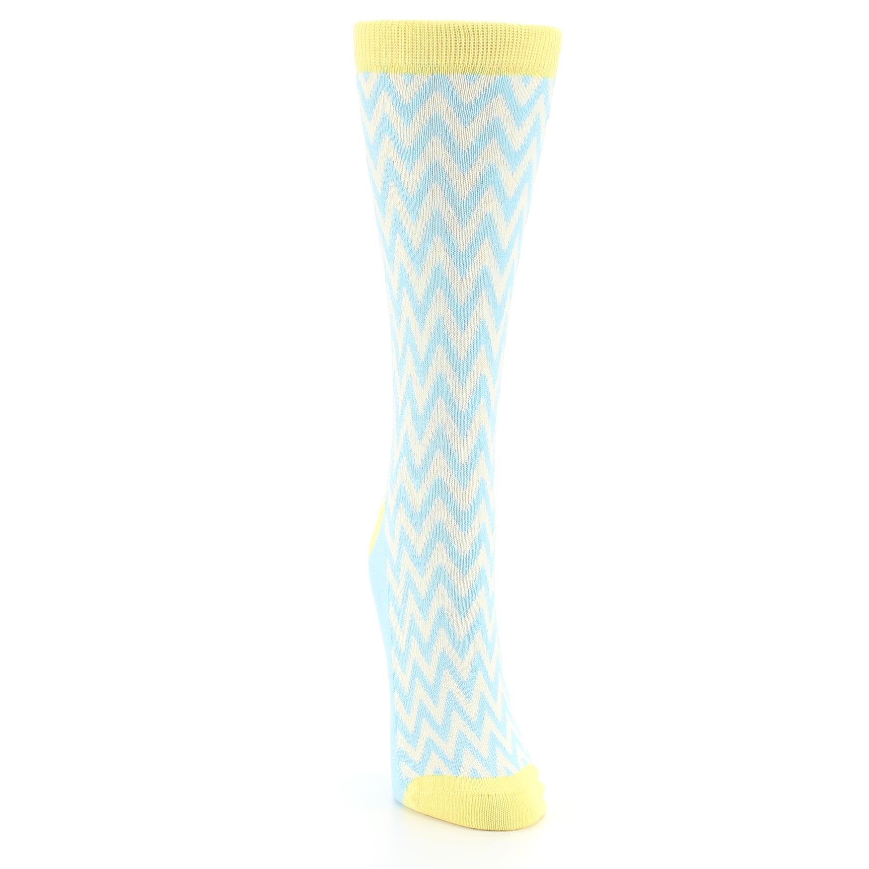 Blue Cream Chevron Jacquard Women's Dress Socks Blue Cream Chevron Jacquard Women's Dress Socks