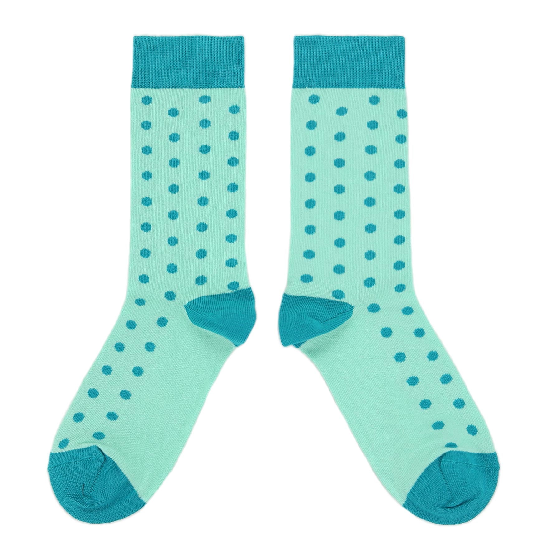 Mint-Jade-Polka-Dot-Womens-Dress-Socks-Statement-Sockwear-overhead