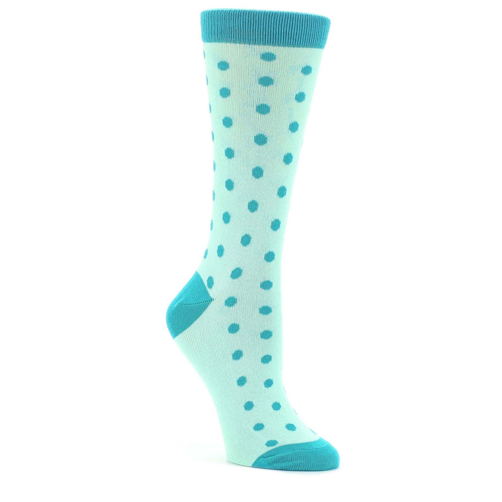 Mint Jade Polka Dot Women's Dress Socks