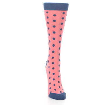 Coral Navy Polka Dot Women's Dress Socks
